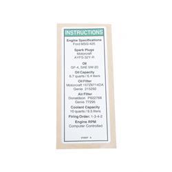 Picture of Decal-Ford Engine Spec Msg425