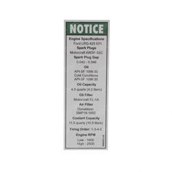 Picture of Decal - Engine Specs