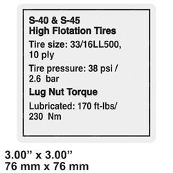 Picture of Decal - Notice Hi Float Tires