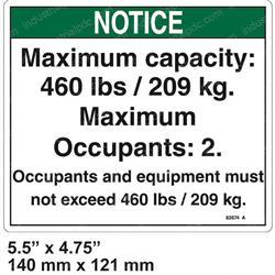 Picture of Decal Notice Max Cap 460 Lbs
