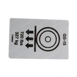 Picture of Decal-Label-Wheel Load Gr15