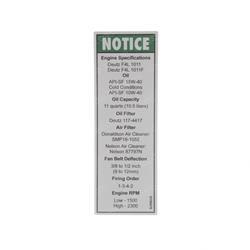 Picture of Decal - Engine Specs