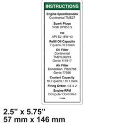 Picture of Decal-Eng.specs-Continental