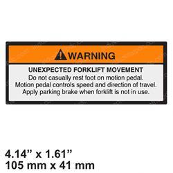 Picture of Decal - Warn Unexpected Move