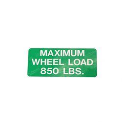 Picture of Decal - Max Wheel Load 850lbs