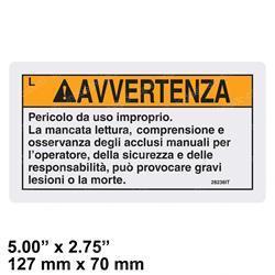Picture of Decal - Warn Failure Read Manua