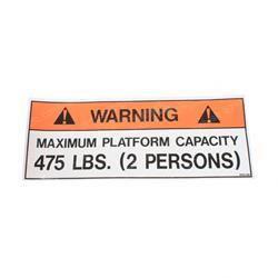 Picture of Decal - Capacity 475lbs 2-Pers