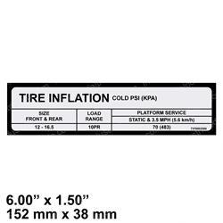 Picture of Decal - Tire Inflation