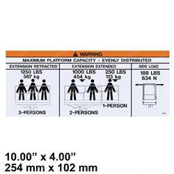 Picture of Decal - Capacity 1250lbs Large