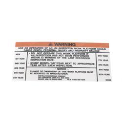 Picture of Decal - Warning Annual Inspect
