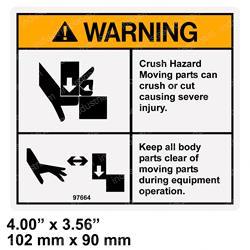 Picture of Decal Warn Crush Haz Moving Pt