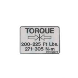 Picture of Decal - Torque Specs