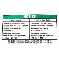 Picture of Decal-Notice Side Force Gs30ce