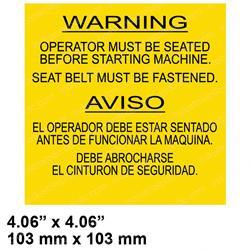 Picture of Decal Seatbelt Warning