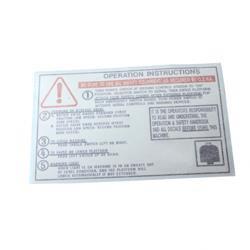 Picture of Decal - Operation Instructions