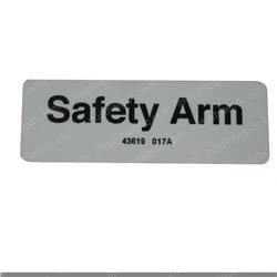 Picture of Decal - Safety Arm