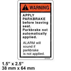 Hyster 2074209 Decal - Operator Warning - aftermarket
