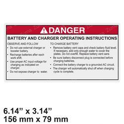 Haulotte B06-00-0484 - decal, danger battery/charger