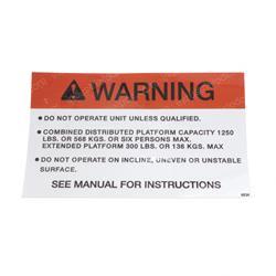 Picture of Decal - Capacity 1250lbs