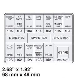 Hyundai 21FE-10211 - decal, fuse box