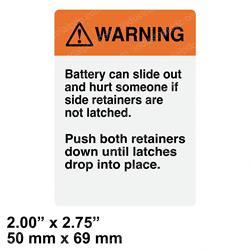 Picture of Warning Battery Retainer
