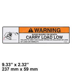 Picture of Decal - Warning Carry Load Low