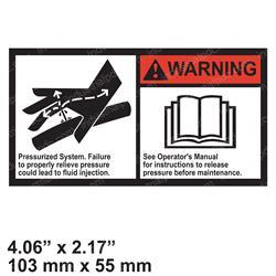 Picture of Decal - Warning High Pressure