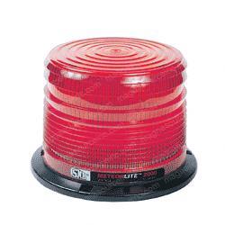 sy22020l-r STROBE - 12-24V - RED - PERM MOUNT - LOW PROFILE - ALUMINUM BASE - CLASS II - 10 JOULE - 80 DOUBLE FPM