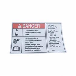 Picture of Decal Danger/Label Tire Specs