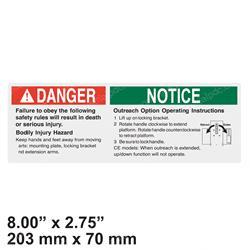 Picture of Decal Danger Outrch Safe/Setup
