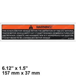 Picture of Decal -  Not Motor Vehicle