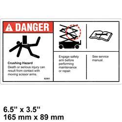 crgn82561 DECAL - DANGER SAFETY ARM