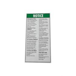 Picture of Decal Notice Oper Inst Plat