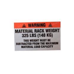 Picture of Decal - Warnglazier Rack 325lb