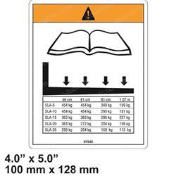 Picture of Decal - Warning Load Chart Sla