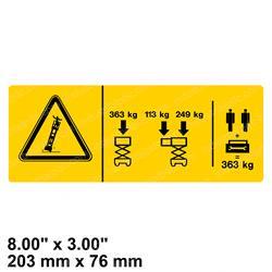 Picture of Decal - Caut.  Max Cap. 363kg
