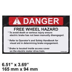Picture of Decal - Danger Free Wheel