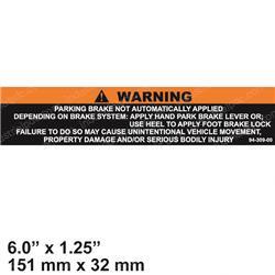 Picture of Decal-Brake Warning