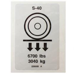 Picture of Decal-Label-Wheel Load S-40