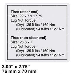 Picture of Decal - Tire Specs