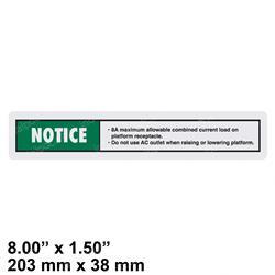 Picture of Decal 8 Amp Max.