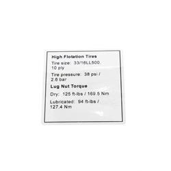 EPW 1DC46800 DECAL NOTCE HI FLOAT TIRES