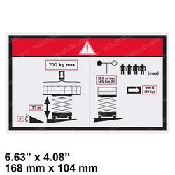 Picture of Decal - Max Capacity 700 Kg
