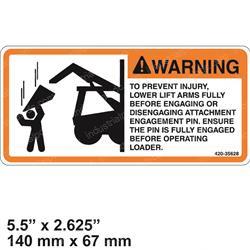 Picture of Decal Warning Lower Lift Arm