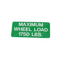 UPRIGHT 101252-005 DECAL - MAX WHEEL LOAD 1750LBS