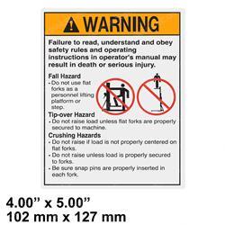 Picture of Decal Warning Flat Fork Safety
