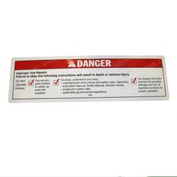 Picture of Decal - Improper Use Hazard