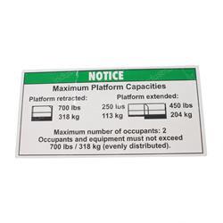 Picture of Decal Notice Max Cap 700 Ansi