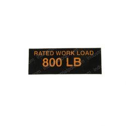 Picture of Decal - Rated Work Load 800lbs