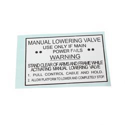 Picture of Decal Manual Lowering